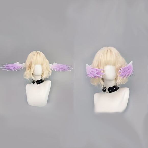 6x Purple Angel Wings lightweight Foam Anime Cosplay Prop Headpiece Hair Clips